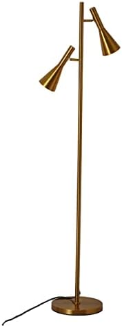 Modern Floor Lamp with 2 Adjustable Head Tall Pole Lamp Stand Up Lamp for Living Room, Bedroom, Office Tree Floor Lamps, Rotating Swivel Corner reading lamps,Gold Floor Lamp(Bulbs Not Included)