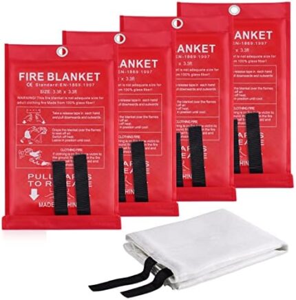 Mondoshop Fire Blanket for Home Kitchen Emergency Fire Suppression Blanket Fireproof Blanket Fire Retardant Blankets for Car, Fireplace, Camping, Picnic, Grill