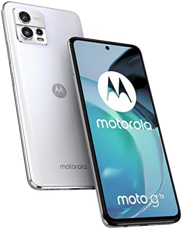 Motorola Moto G72 4G LTE 128GB + 6GB Unlocked Global (ONLY Tmobile/Metro/Mint/Tello USA Market) NFC 108MP Triple Camera + (Fast Car Charger Bundle) (Bright White)