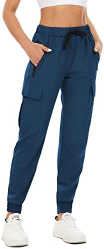 NEYOUQE Women's Hiking Quick Dry Sports Running Pants Solid Color Casual Sweatpants Fitness with Pockets Summer Jogging Yoga