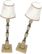NUOBESTY 2Pcs Table lamp Furniture Floor Lamps Decor Mini LED Floor lamp Mini lamp Ornament Floor Light Ornament Mini House Floor lamp Miniature LED lamp Miniature lamp Metal Resin Lighting