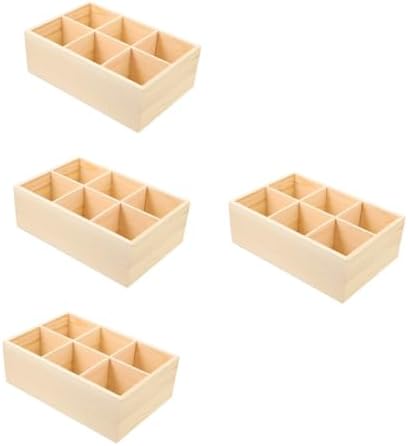 NUOBESTY 4pcs marker box pen holder acrylic organizers office supplies organizer desk accessories & workspace organizers tea bag holder makeup containers marker organizer wooden cupboard