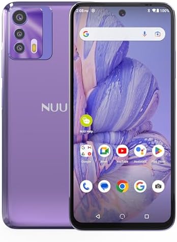 NUU B20 Unlocked Android Cell Phone, Dual SIM 5G, 6.5” FHD + Display, 8GB + 128GB, 48MP Triple Camera, Compatible with T-Mobile & AT&T, Daydream Purple, US Warranty & Hotline Support, 2022