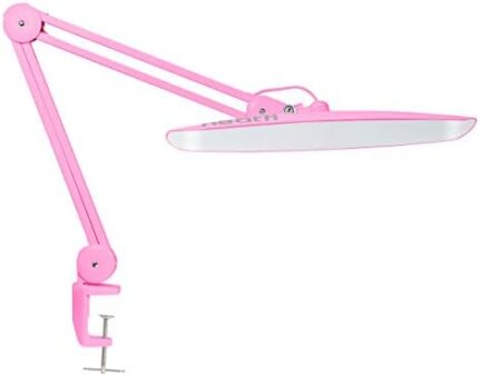 Neatfi XL 2,200 Lumens LED Task Lamp, 24W Super Bright Desk Lamp, 117 Pcs SMD LED, 4 Level Brightness, Dimmable, Task LED Light for Home, Office, Workbench (Non-CCT, Pink)