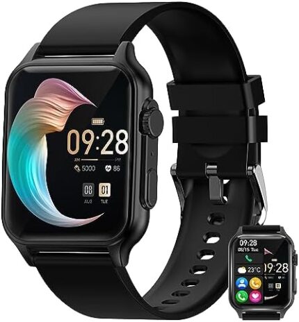 Nemheng Smart Watches for Men Women,1.96″Fitness Smartwatch with Bluetooth Call Waterproof Heart Rate Blood Pressure Blood Oxygen Sleep Monitor Pedometer Touch Screen for Android and iOS Phone