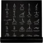 NewMe Fitness Yoga Mat for Women and Men - Large, 5mm Thick, 68 Inch Long, Non Slip Exercise Mats w/ 70 Printed Yoga Poses for Pilates, Workout and Stretching - Home and Gym Essentials