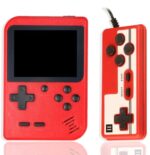 Nikodocr Portable Handheld Game Console, 3 Inch LCD Screen Portable Video Game Console with 500 Classic Games, 1020mAh Rechargeable Battery Support for Connecting TV and Two Players (Red)