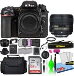 Nikon D7500 20.9MP DSLR Digital Camera with AF-S 50mm f/1.8G Lens (1581) Deluxe Bundle with 64GB SD Card + Large Camera Bag + Filter Kit + Spare Battery + Telephoto Lens (Renewed)