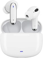 OMK Wireless Earbuds Waterproof Headset Noise Cancelling Earphones Long Battery Bluetooth Headphones with Wireless Charging Case for iPhone Android (White)