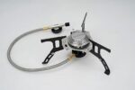 ONLYFIRE Portable Camping Gas Stove, Small Camping Stove with Piezo Ignition, 1LB Propane Tank Adapter, Miini Camp Stove with Carry Bag for Outdoor Cooking, Picnic, Camping and Hiking, Black