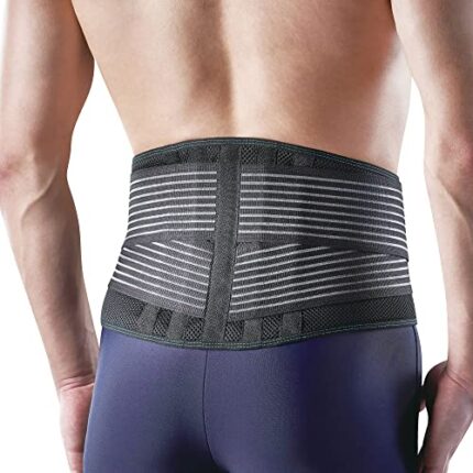 OPPO RW501 Breathable Back Support Belt - Back Stabilizer with Flexible Stays - Relief for Lower Back Pain, Herniated Disc, Sciatica, Scoliosis and Heavy Lifting Work (Black, L/XL)