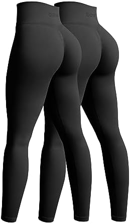 OQQ Women's 2 Piece Yoga Legging Seamless Workout High Waist Butt Liftings Athletic Leggings