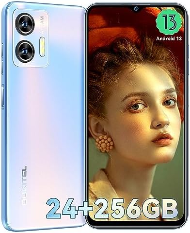 OUKITEL C35 - Cell Phone, 24GB RAM+256GB ROM Android 13 Phone, 50MP+8MP Camera, 6.56" HD+ Display Unlocked Phones, 5150 mAh Battery Mobile Phones,4G Dual SIM T-Mobile Smartphone, Face ID/GPS, Blue