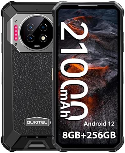 OUKITEL WP19 Rugged Smartphone Unlocked, 21000mAh Battery 8GB 256GB Android 12 Cell Phone, 64MP Camera 20MP Night Vision, 6.78" FHD+ Rugged Phone, Waterproof Mobile Phone Unlocked 4G Dual Sim OTG NFC
