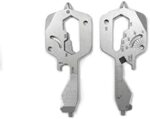 Oasis Luxury Treasure 2022 Ideal Gift Versatile Key Shaped EDC Keychain Multi Tool For Men | Multifunction Mini Key Shaped Outdoor Survival Pocket Tool (Oval) - Silver