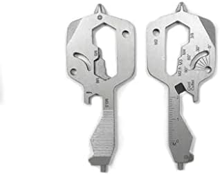 Oasis Luxury Treasure 2022 Ideal Gift Versatile Key Shaped EDC Keychain Multi Tool For Men | Multifunction Mini Key Shaped Outdoor Survival Pocket Tool (Oval) - Silver
