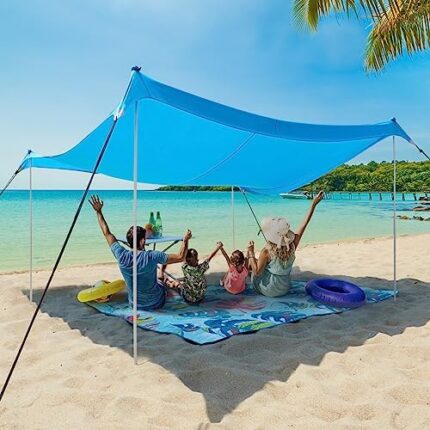 Old Bahama Bay Cool Cabana Beach Tent 10 x 9ft Sun Shelter Beach Canopy UPF50+ Outdoor Shade for Camping Trip Backyard Sports Picnic Portable