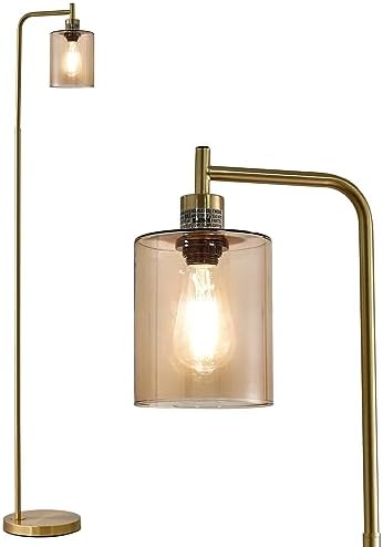 Oneach 66.5'' Industrial Metal Floor Lamp for Living Room Farmhouse Vintage Rustic Style Tall Standing Lamps for Bedroom Office with Glass Shade Modern Minimalist Tall Light (Bulb Included)