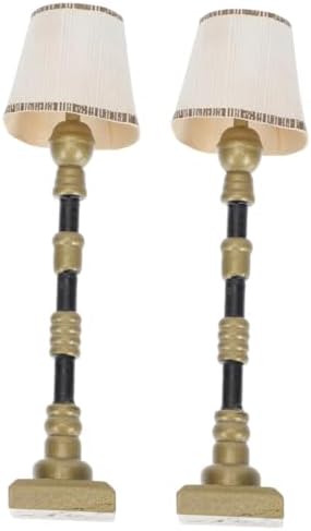 Operitacx 2Pcs Decor Furniture Floor Lamps Table lamp Doll House Accessory Mini lamp Ornament Mini House Ground Light Model Mini Delicate Floor Light Mini Light Model Resin LED Lighting
