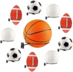 Oppaxf 9 Pieces Ball Holder Mounted Ball Wall Storage Wall Universal Ball Rack Metal Wall Plant Rack Mounted Flower Pot Display Ball Storage for Basketball Football Volleyball Soccer Storage Display