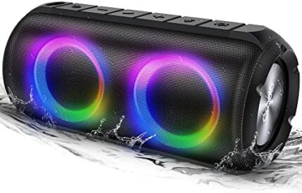 Oraolo Bluetooth Speakers, Speakers Bluetooth Wireless with 24W Stereo Sound, RGB Lights 24H Playtime, Bluetooth 5.3, AUX-in, Portable Speaker IPX6 Waterproof for Outdoor Camping
