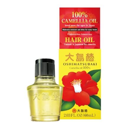 OshimaTsubaki Japanese Hair Care Oil, 100% Camellia Oil for Hair, Face, Body and Nails (2.03 FL. OZ /60mL) English Ver.