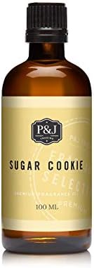 P&J Fragrance Oil | Sugar Cookie Oil 100ml - Candle Scents for Candle Making, Freshie Scents, Soap Making Supplies, Diffuser Oil Scents