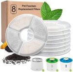 PK.ZTopia 8-Pack Cat Water Fountain Filters, Cat Fountain Replacement Filter, Pet Fountain Filters Compatible with Most Catit Automatic Cat Fountain