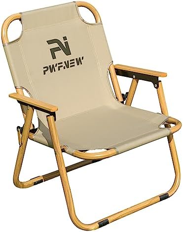 PWFNEW Foldable Chair Camping Chairs Foldable Portable Camp Travel Chair Outdoor Furniture Aluminum Portable Folding Chair Great for Camping Picnic Park Beach(Khaki, Regular)