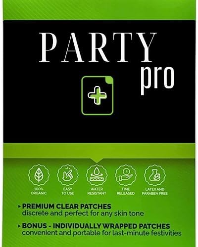 Party Pro 15 Pack of Clear & Waterproof Party Patches - Perfect Recovery Companion After Bachelorette Party, Convenient Patches with Perfect Balance of B12, Essential Minerals & Time-Released Formula