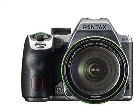 Pentax K-70 Weather-Sealed DSLR Camera with 18-135mm Lens (Silver)