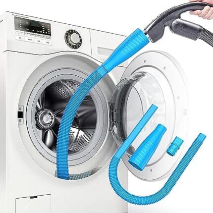 PetOde Dryer Vent Cleaner Kit, Dryer Lint Vacuum Attachment Universal Lint Trap Vacuum Attachment Lint Remover Blue