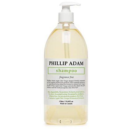 Phillip Adam Fragrance Free Shampoo - Sulfate Free and Paraben Free - For All Types of Hair - Balance pH of Hair and Scalp - 33.8 Ounce