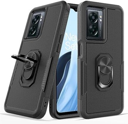 Phone Case Compatible with OPPO A57 4G/A57 5G/A57S/A77 5G Case,Full Body Heavy Duty Shockproof Metal Ring Kickstand Protection Case Cover Compatible with OPPO A57 4G/A57 5G/A57S/A77 5G ( Color : Black