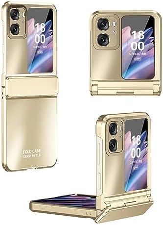 Phone Case Compatible with Oppo Find N2 Flip Case with Hinge Protection,Slim Thin Shockproof Hard Full-Body Protective Phone Case Cover Compatible with Oppo Find N2 Flip Phone (Color : Gold)