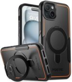Poetic Neon MagPro Case Designed for iPhone 15 5G 6.1 inch,[Compatible with MagSafe] Dual Layer Heavy Duty Tough Rugged Shockproof Protective 2023 New Cover, Magnetic Ring Stand, Black