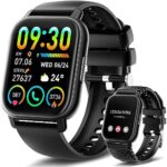Poounur Smart Watch,1.85" Smart Watches for Men Women(Answer/Make Calls) with Heart Rate Sleep Monitor, Pedometer,100+ Sport Modes,IP68 Waterproof Fitness Tracker and Smartwatch for iOS Android, 2023