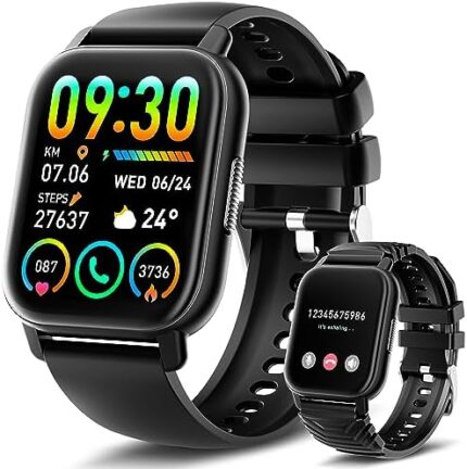 Poounur Smart Watch,1.85" Smart Watches for Men Women(Answer/Make Calls) with Heart Rate Sleep Monitor, Pedometer,100+ Sport Modes,IP68 Waterproof Fitness Tracker and Smartwatch for iOS Android, 2023