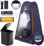 Pop Up Privacy Tent for Portable Toilet for Adults Camping Portable Toilet with Sensor Light Camping Potty Portable Toilet Tent Camping Bathroom Tent and Toilet Bags Poo Powder Porta Potty Chemicals