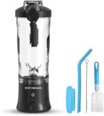 Portable Blender For Shakes And Smoothies | Mini Personal Blender 20oz USB Rechargeable Travel Blender With 6 Blades - Black