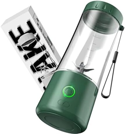 Portable Blender USB Rechargeable, Hotsch Personal Size Blender for Shakes and Smoothies, Strong Cutting Power with Six Blades, 13.5Oz Juicer Cup for Sports, Travel and Outdoors (13.5oz GREEN)