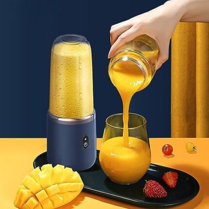 Portable Blender,USB Rechargeable with Six Blades, for Shakes and Smoothies, Puree, Crush Ice,Stainless Steel Ice Sabre-Blades,Puree and Frozen Fruit