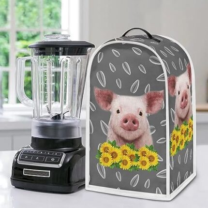 Psesaysky Sunflower Pig Blender Cover Food Processor Cover Anti-sputtering Blender Cover Dust Cover for Stand Mixer Resistant Fabric Kitchen Appliance Case Soft