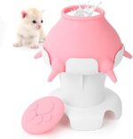 Puppy Feeder for Multiple Puppies, 300ml Breast Milk Feeder, Suitable for Newborn Pets, Puppy and Kitten Feeder with 5 Nipples Silicone,Puppy Feeder Milk Bowl,Pet Care Products,Pink
