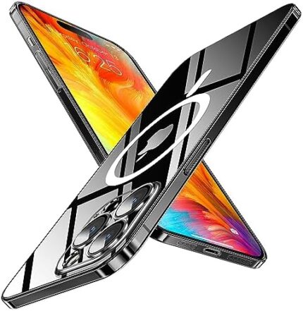 Purluct Magnetic Slim Designed for iPhone 15 Pro Max Case[Compatible with MagSafe],Thin Finish Skin Hard Back Case [Non Yellowing] Ultra Protective Fit Cover with Camera Protection 6.7 Inch (Clear)
