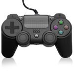Pyle Gaming Controller with Built-in Speaker, High Performance USB Controller, Remote Joystick Controller for Gaming Console, Wired Controller for PC with Dual Vibration, LED Lights, and 6-Axis Sensor