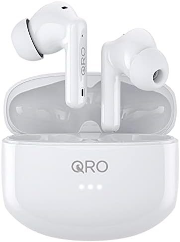 Qro A40 Pro Wireless Earbuds; Bluetooth 5.3 Headphones; 36H Playtime; 4 Built in Noise Cancellation Mics; ANC and ENC Waterproof in-Ear Earbud with 4 Mics; Stereo Sound for iPhone/Android/Pods