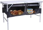 REDCAMP 4 Foot Camping Table with Oxford Storage Organizer Adjustable Height,Lightweight Portable Folding Table for Picnic Cooking Outdoor Indoor,White 24 x 48 inches