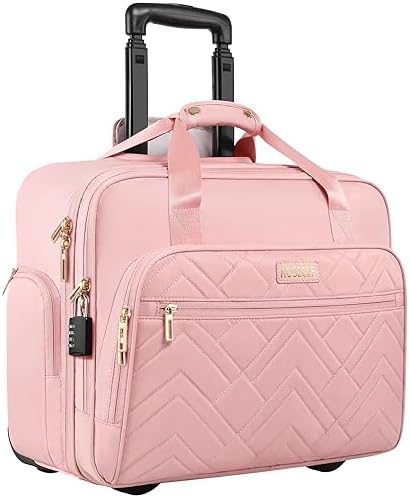 ROSECER Rolling Laptop Bag, 17.3 Inch Premium Laptop Briefcases with Wheels for Women, Waterproof Rolling Computer Bag Work Bag Laptop Case for Travel Work Office Business