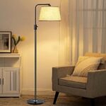 RSMCEKO Floor Lamp,Super Bright and Dimmable Floor Lamp,Bulb Replaceable and Lighting Angle Adjustable.Arc Standing Lamp with Linen Shade for Living Room,Bedroom,Loft,Study.